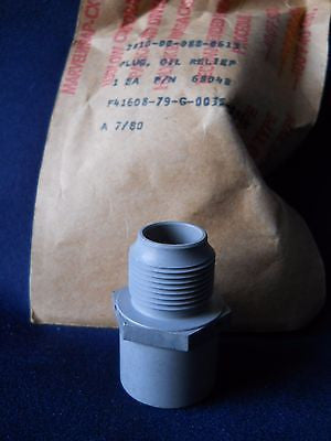 One (1) NEW Lycoming 68048 Oil Relief Plug