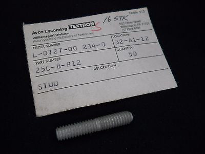Four (4) New 25C-8 Lycoming Stud-.250-20 X 1.00 Long