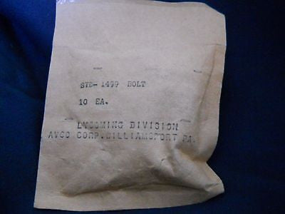 Ten (10) NEW Lycoming STD-1499 SS: LW-25-0.50 Bolts